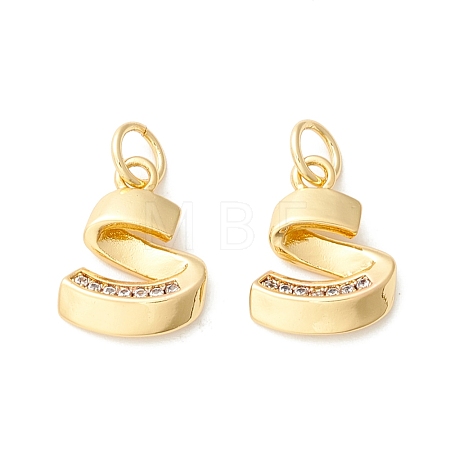 Rack Plating Eco-friendly Brass Micro Pave Clear Cubic Zirconia Charms KK-D072-01G-S-NR-1