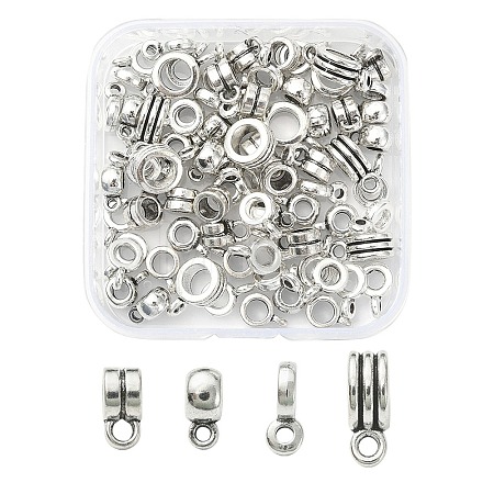 80Pcs 4 Style Tibetan Style Tube Bails FIND-YW0003-15-1