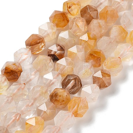 Natural Yellow Hematoid Quartz/Golden Healer Quartz Beads Strands G-G030-A01-01-1