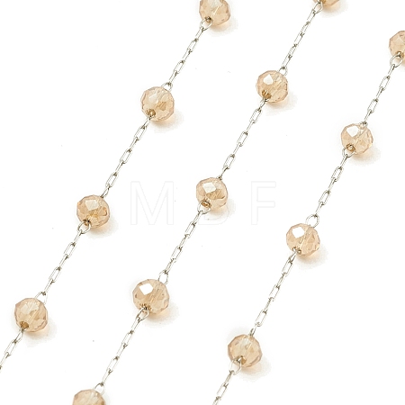 Glass Round Beaded Chains CHS-B003-04G-1