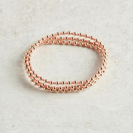 3Pcs CCB & Glass Seed Beads Stretch Bracelets Set for Women RR1664-2-1
