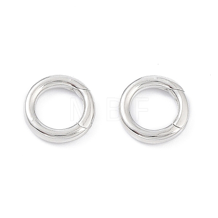 Anti-Tarnish Rhodium Plated 925 Sterling Silver Spring Gate Rings STER-K173-27P-1