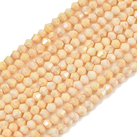 Electroplate Bicone Glass Beads Strands GL-T021-2.5x3mm-16-15-1