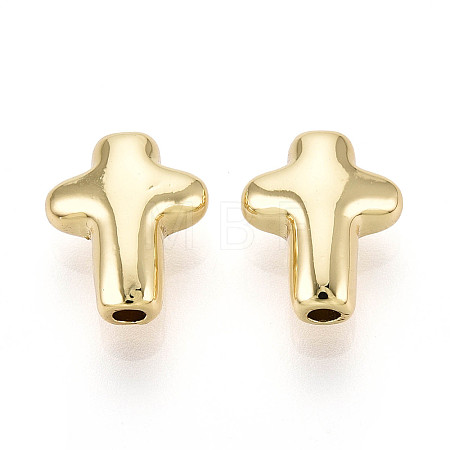 Cross Brass Beads for Jewelry Craft Making KK-T079-01G-1