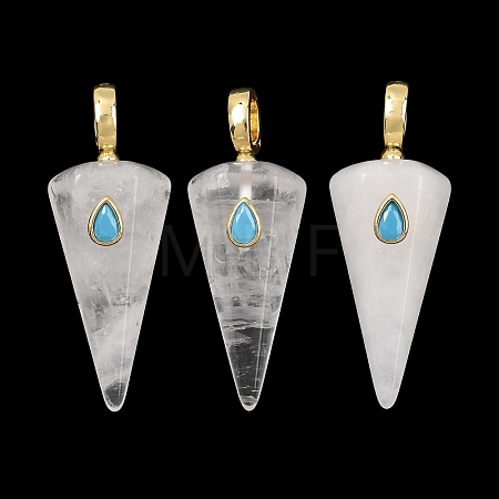 Natural Quartz Crystal Rock Crystal Pointed Pendants GG-CBA19F2-02G-04-1