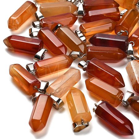 Natural Red Agate(Dyed & Heated) Pendants G-Z067-07P-16-1