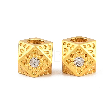 Brass Pave Cubic Zirconia Beads KK-A292-07MG-02-1