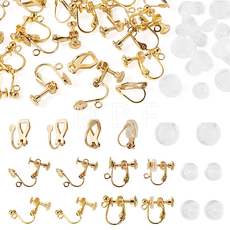 24Pcs 3 Styles 316 Stainless Steel Clip-on Earring Findings STAS-TA0006-31G-1