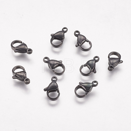 304 Stainless Steel Lobster Claw Clasps STAS-P185-12-B-1