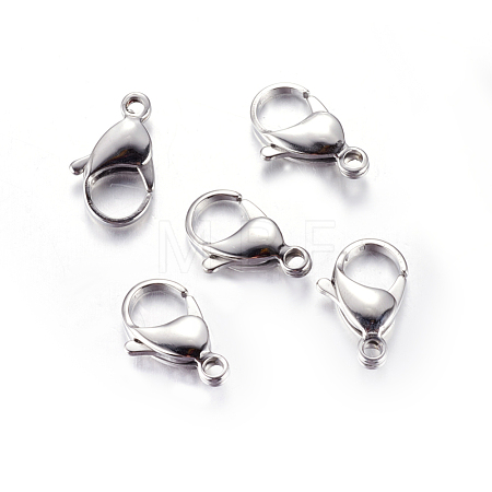 Tarnish Resistant 304 Stainless Steel Lobster Claw Clasps X-STAS-AB19-1