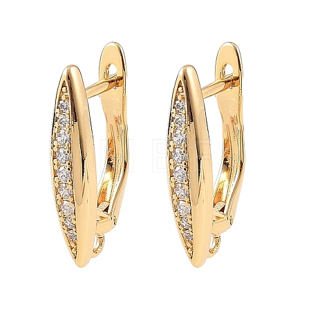 SHEGRACE Brass Micro Pave Cubic Zirconia Hoop Earring Findings XGRQ79487-941G-1