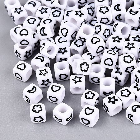 Opaque Acrylic Beads SACR-Q001-09B-1