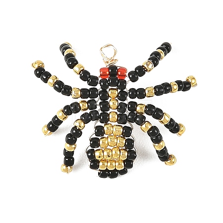 Halloween TOHO Glass Seed Beaded Pendants PALLOY-MZ01386-04-1