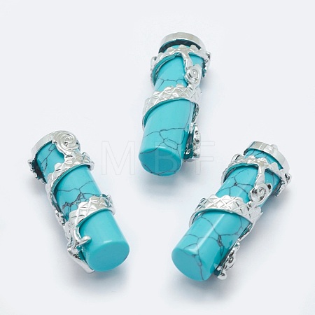 Synthetic Turquoise Pendants G-O163-E17-1