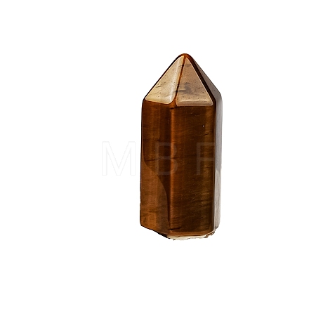 Pointed Tower Natural Tiger Eye Healing Stone Wands PW-WG87518-05-1