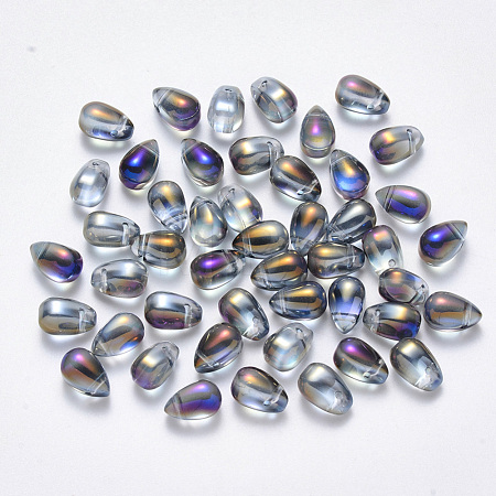Transparent Spray Painted Glass Charms GLAA-R211-03-D01-1