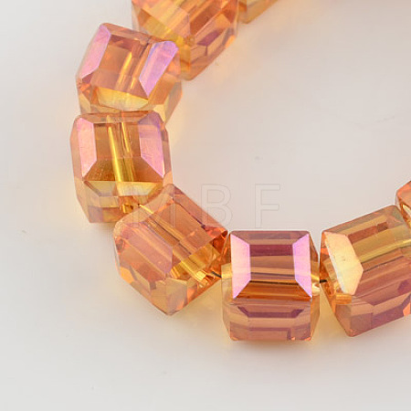 Electroplate Glass Bead Strands X-EGLA-R064-6mm-04-1
