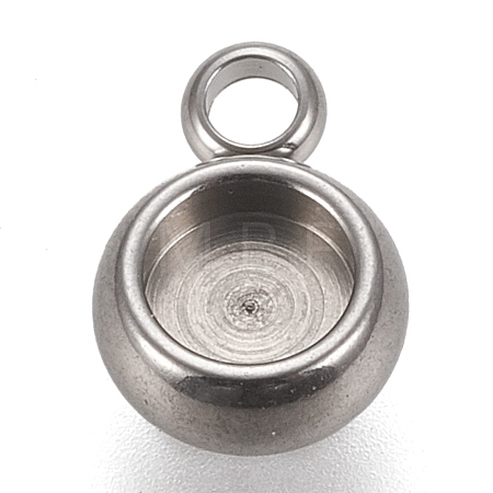 Tarnish Resistant 304 Stainless Steel Pendant Cabochon Settings STAS-K202-03A-P-1