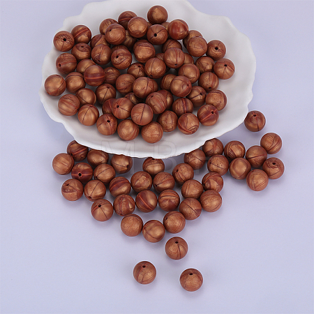 Round Silicone Focal Beads SI-JX0046A-39-1