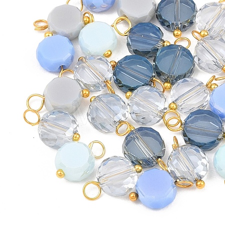 30Pcs Electroplate Glass Pendants PALLOY-YW00145-04-1
