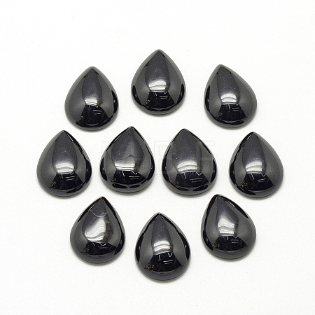 Natural Black Stone Cabochons X-G-R417-10x14-46-1