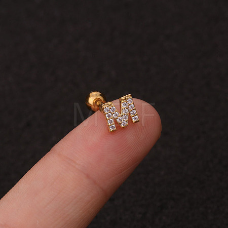 316L Surgical Stainless Steel Micro Pave Clear Cubic Zirconia Cartilage Earrings WG3A850-26-1