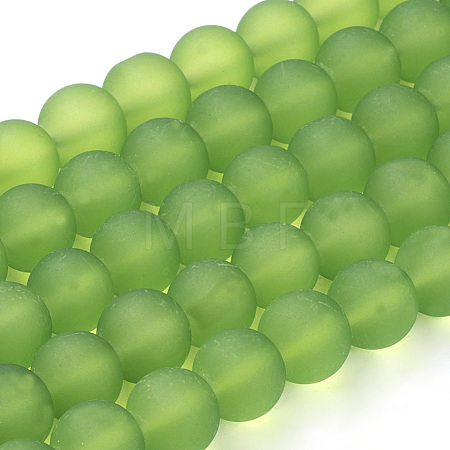 Baking Paint Transparent Glass Bead Strands GLAA-S031-10mm-34-1