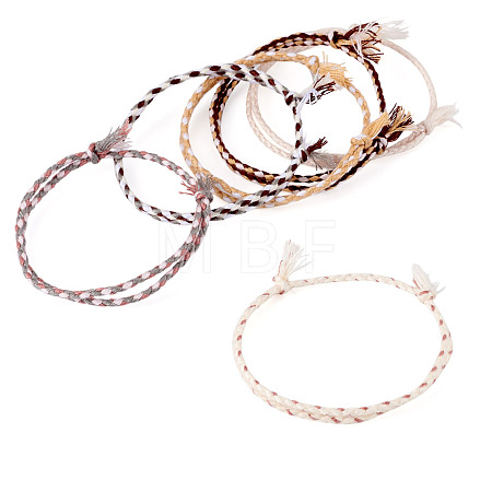 6Pcs 6 Colors Bohemian Cotton Cord Braided Bracelets BJEW-TA0001-28-1