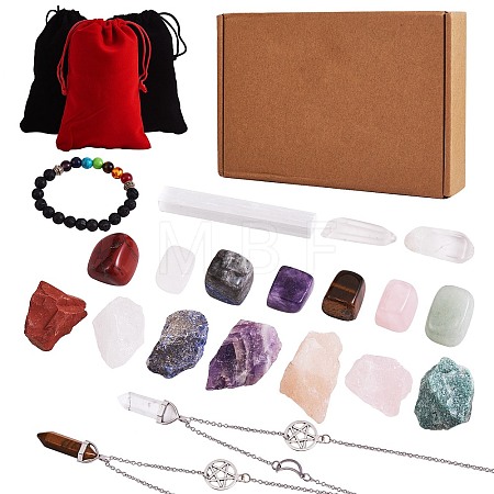 DIY Chakra Gemstone Bracelet Necklace Making Kit DIY-SZ0008-04-1