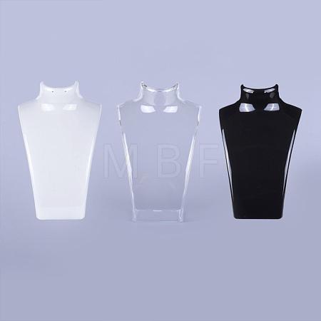 Organic Glass Necklace & Earring Standing Bust Displays NDIS-E006-2-1
