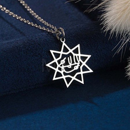 304 Stainless Steel Laser Cut Pendant Necklaces FS-WGA4904-12-1