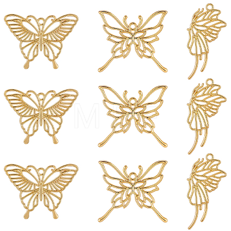 20Pcs 3 Styles Zinc Alloy Open Back Bezel Pendants FIND-SP0005-70-1