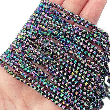 Transparent Electroplate Glass Beads Strands EGLA-A039-T2mm-UA02-1