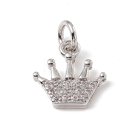 Brass Micro Pave Cubic Zirconia Charms ZIRC-F132-82P-1