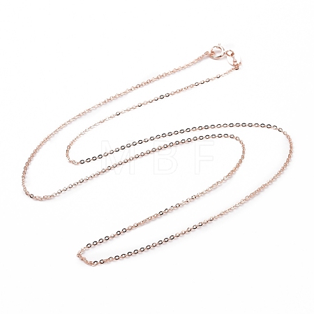 925 Sterling Silver Cable Chains Necklace for Women STER-I021-08B-RG-1