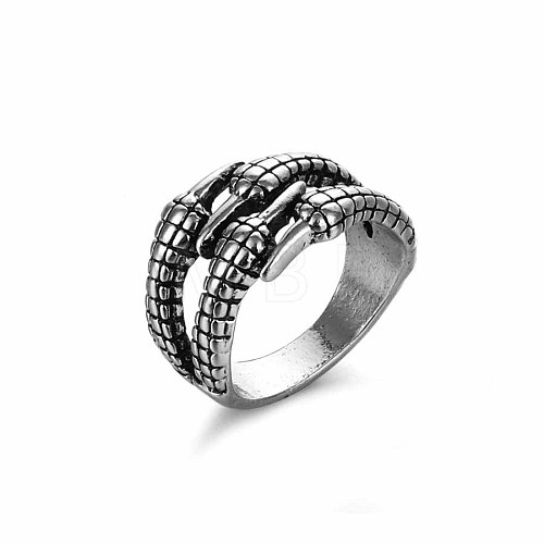 Alloy Punk Open Cuff Rings for Men IO0623-1-1