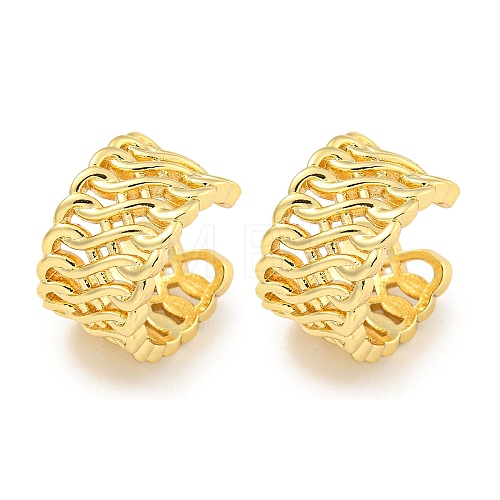 Brass Cuff Earrings EJEW-C104-144G-1