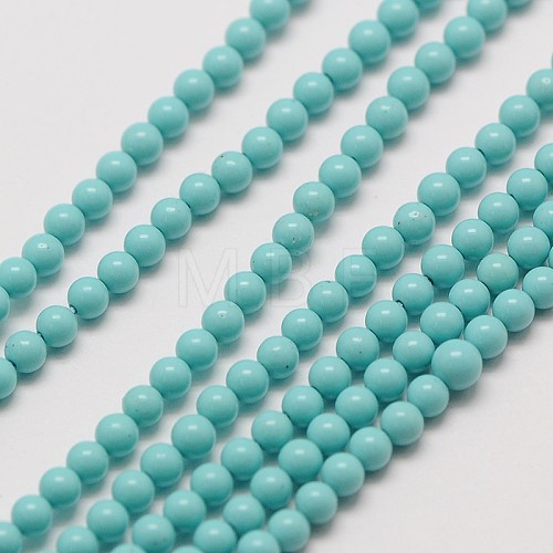 Synthetic Taiwan Turquoise Round Beads Strands G-A130-3mm-L08-1