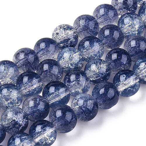 Transparent Crackle Baking Painted Glass Beads Strands DGLA-T003-01A-02-1