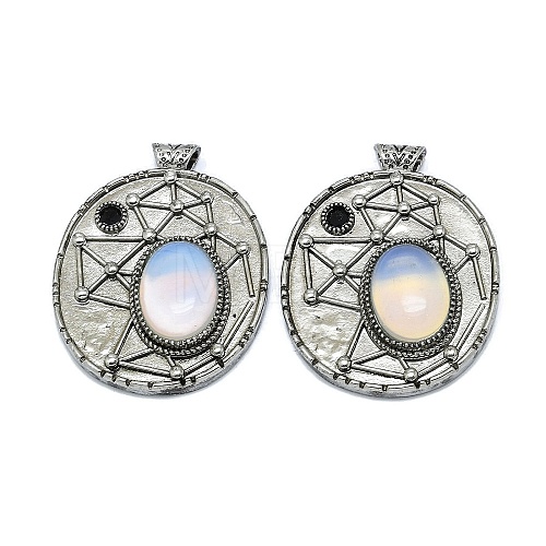 Opalite Oval Pendants G-Q165-03AS-06-1