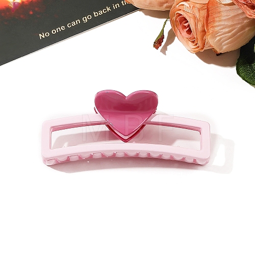 Heart Plastic Claw Hair Clips PW-WG64998-04-1