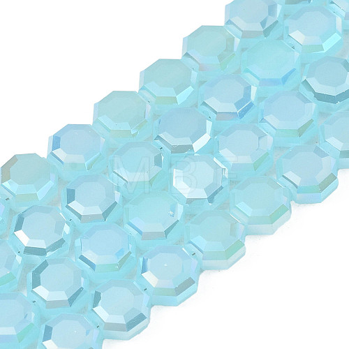 Electroplate Glass Beads Strands EGLA-N002-27-E04-1