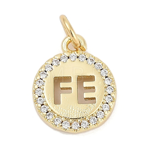 Brass Micro Pave Clear Cubic Zirconia Pendants KK-G522-36G-1