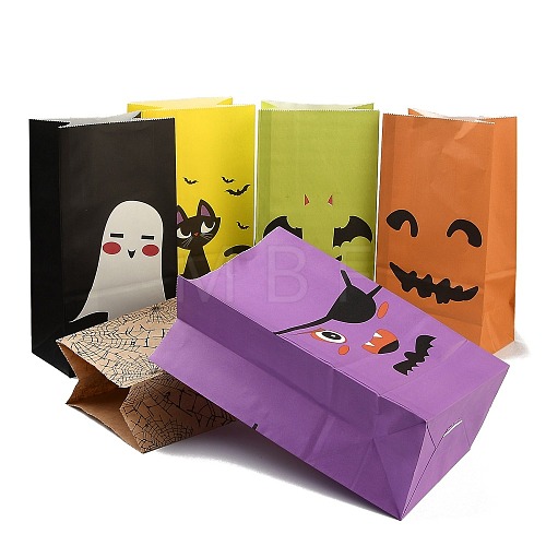 Halloween Theme Oil Proof Kraft Paper Bags CON-I009-01-1