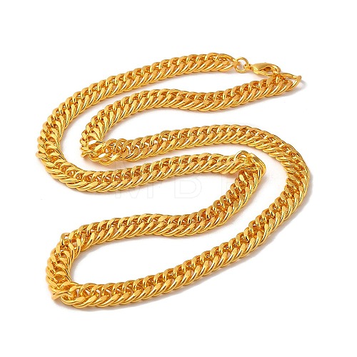 Iron Cuban Link Chain Necklaces for Women Men NJEW-A028-01B-G-1