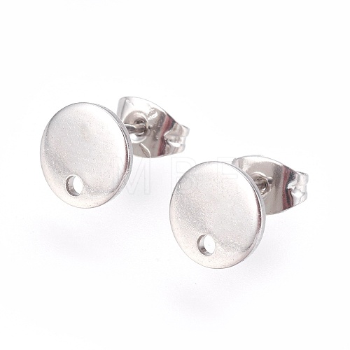 Non-Tarnish 304 Stainless Steel Stud Earring Findings STAS-G178-01P-8mm-1