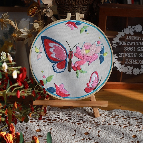 Butterfly Pattern DIY Embroidery Starter Kits PW-WG25162-05-1