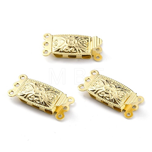 Brass Filigree Box Clasps KK-O131-01G-1