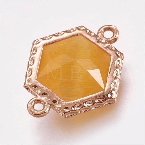 Faceted Cat Eye Links connectors GLAA-G041-C06-1