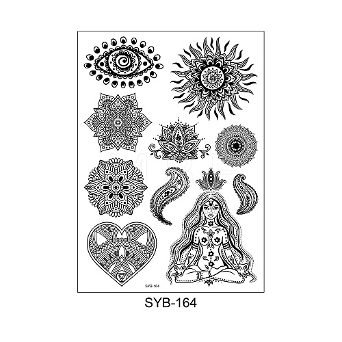 Mandala Pattern Vintage Removable Temporary Water Proof Tattoos Paper Stickers MAND-PW0001-15H-1